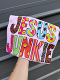 Jesus Junkie Graphic Tee | Colorful Christian Shirt | Retro Faith T-Shirt