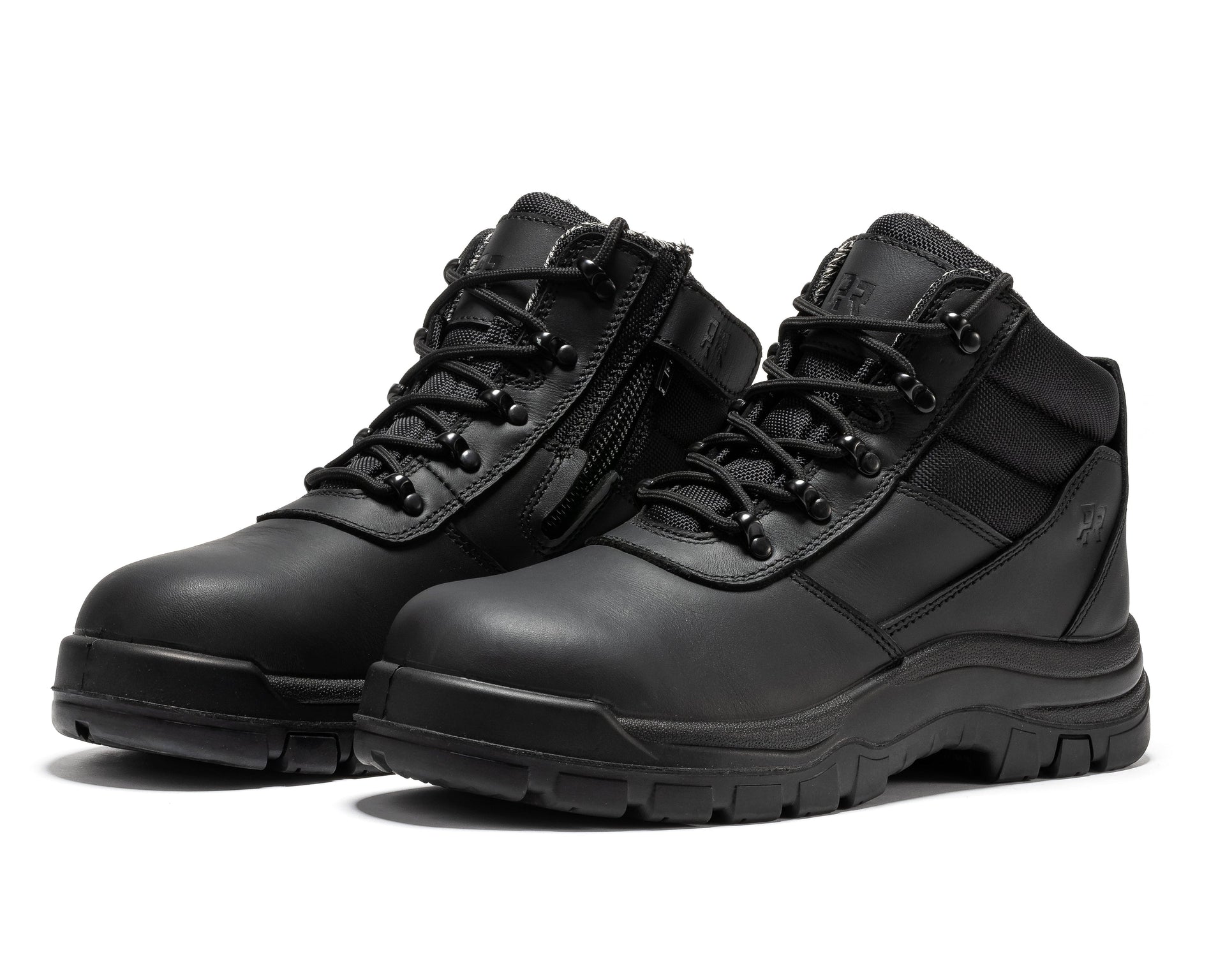 ROCKROOSTER Avalon Black 6 Inch Zip-sided Composite toe Leather Work Boots CP213BK