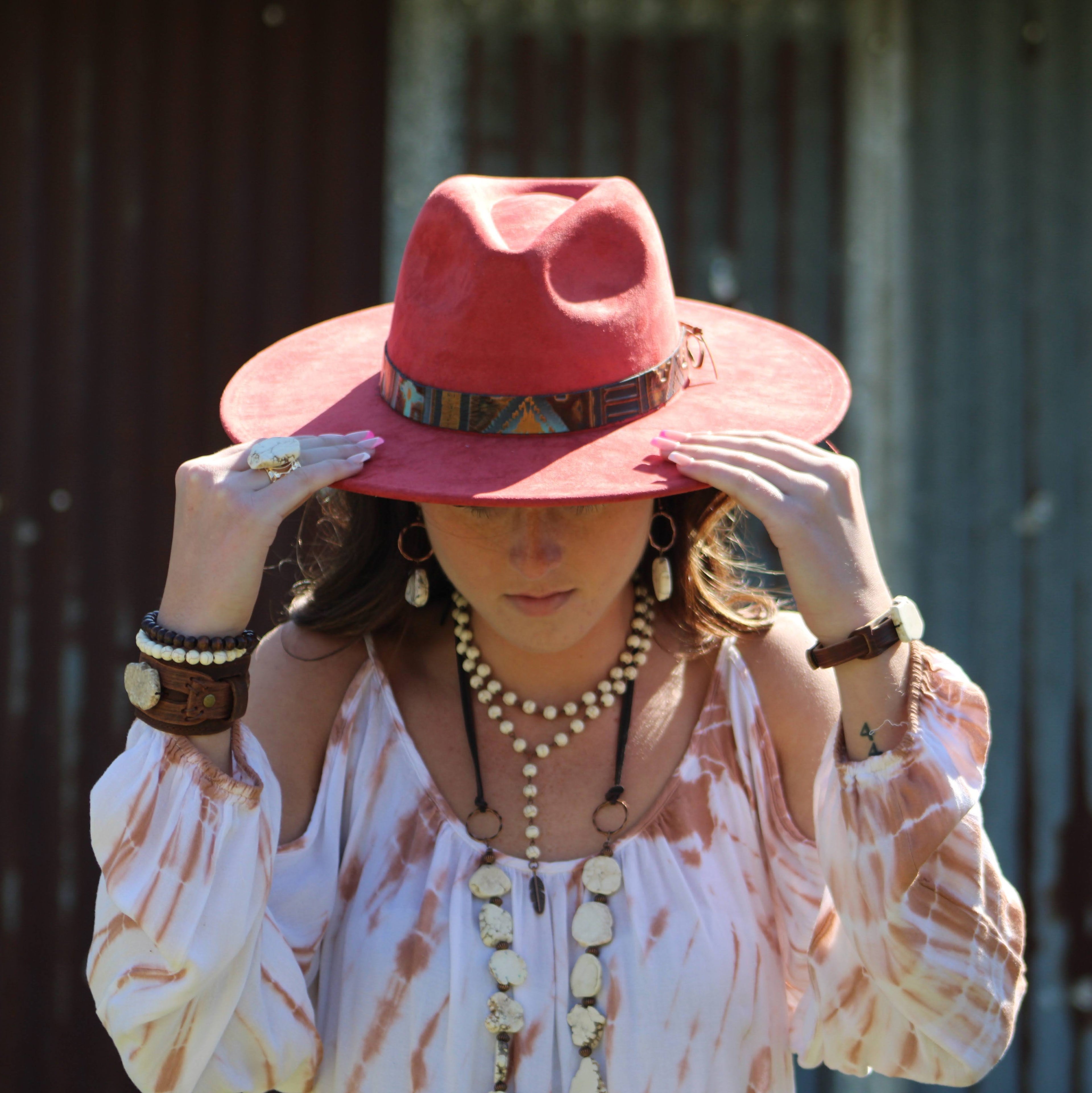 Aqua Terra Genuine Leather Wide Cuff Bracelet