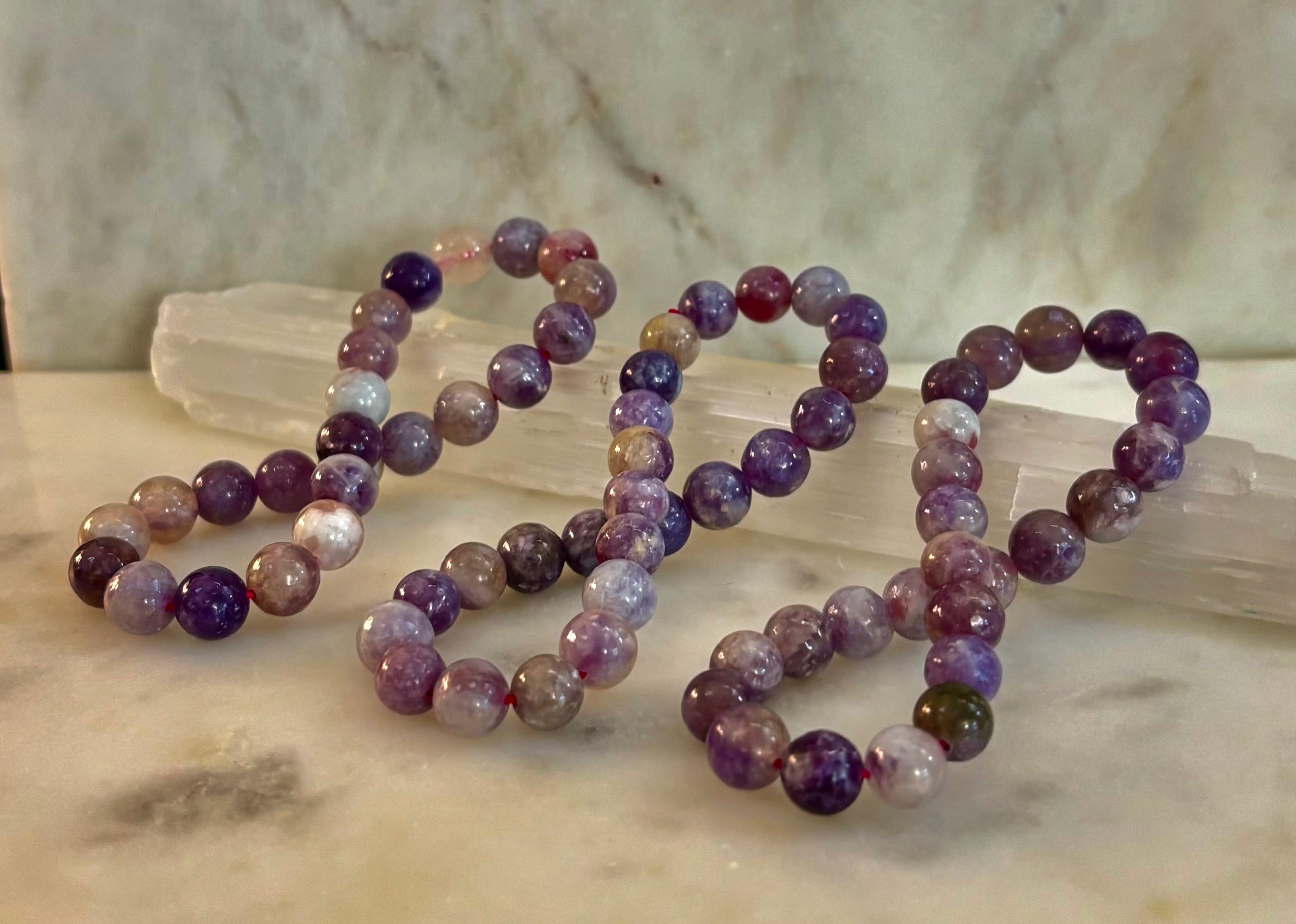 Reiki-Infused Natural Unicorn Stone Bracelet for Deep Peace, Emotional Healing & Joyful Serenity (8mm)