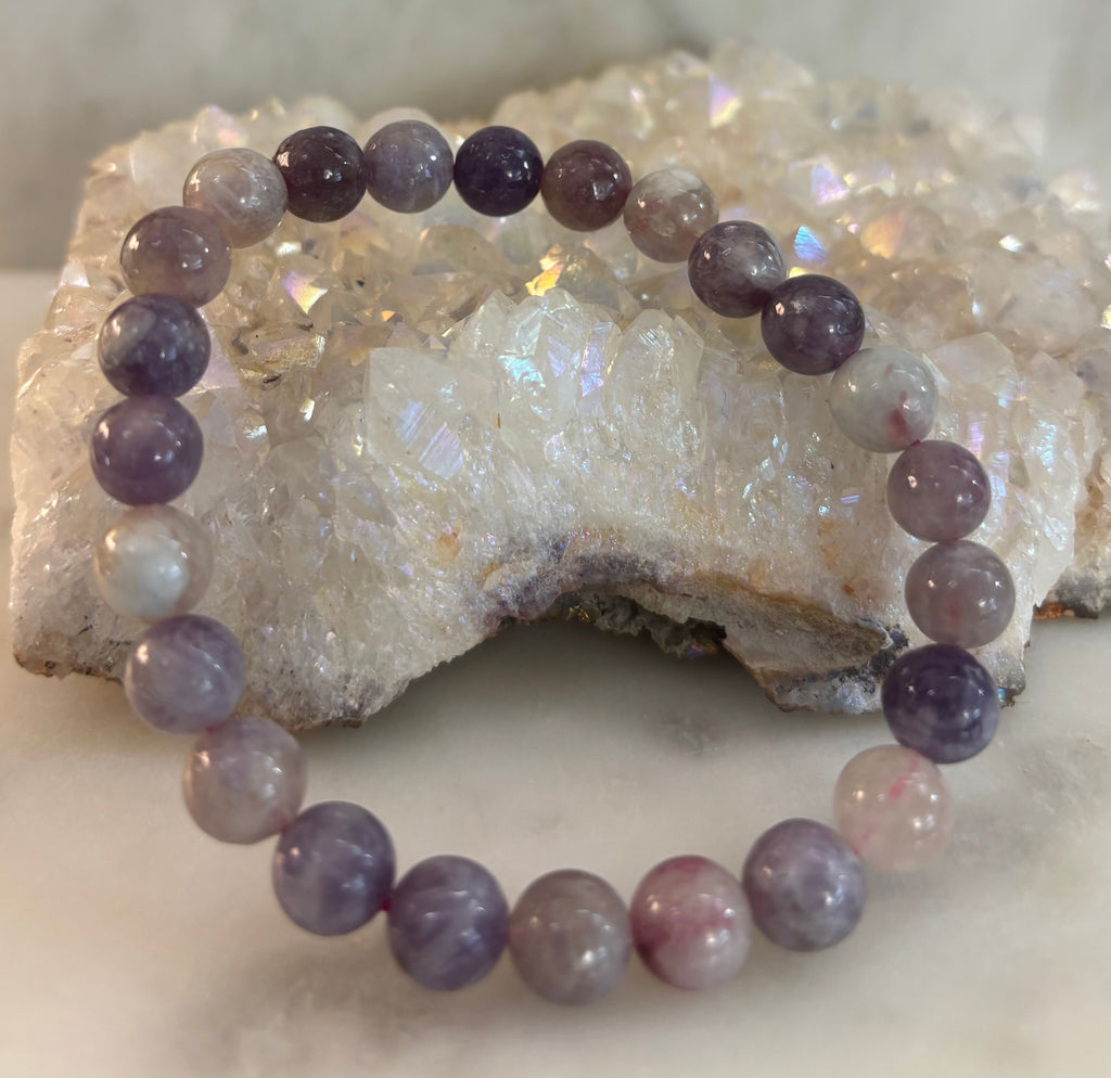Reiki-Infused Natural Unicorn Stone Bracelet for Deep Peace, Emotional Healing & Joyful Serenity (8mm)