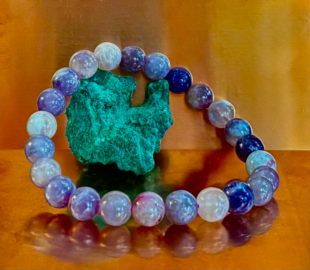 Reiki-Infused Natural Unicorn Stone Bracelet for Deep Peace, Emotional Healing & Joyful Serenity (8mm)