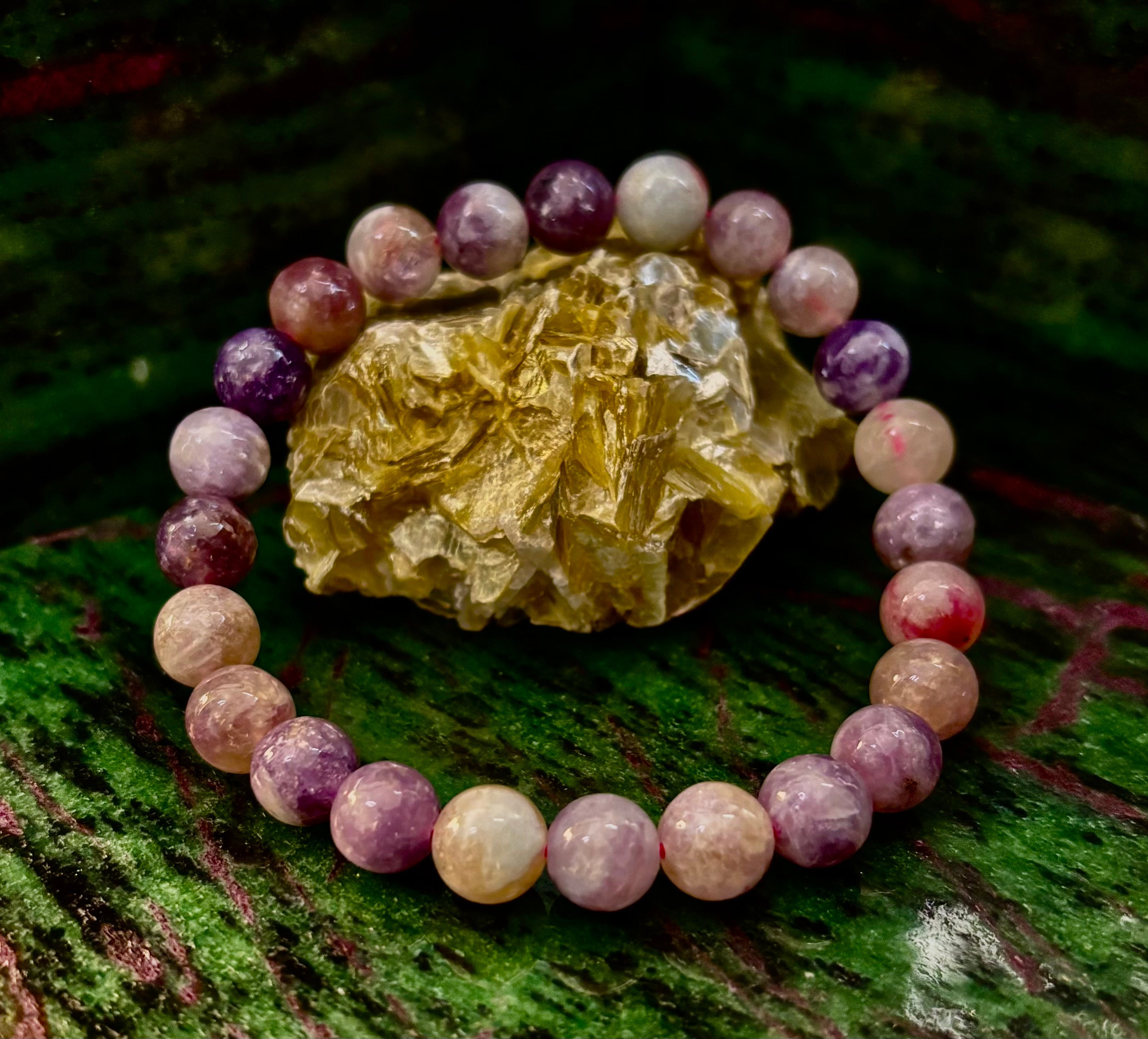 Reiki-Infused Natural Unicorn Stone Bracelet for Deep Peace, Emotional Healing & Joyful Serenity (8mm)