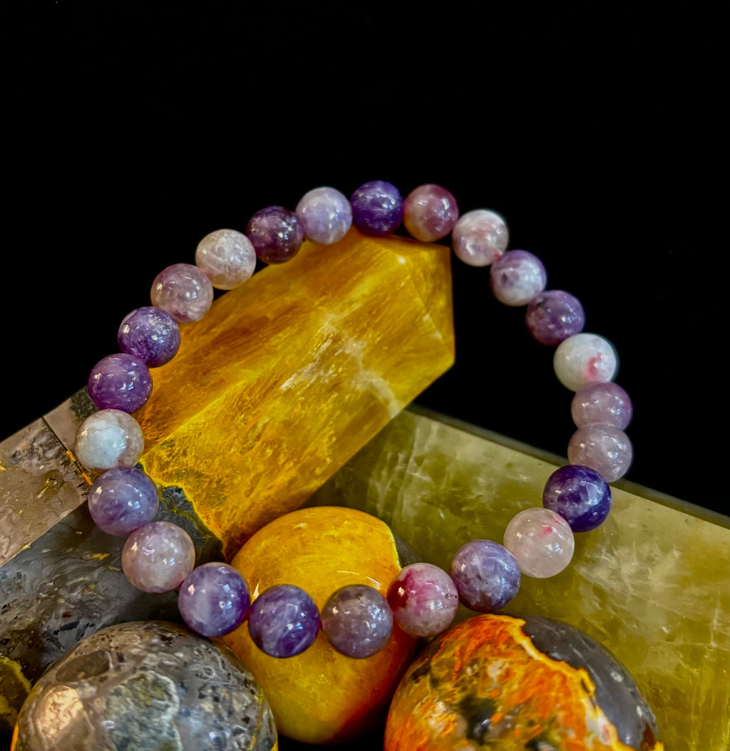 Reiki-Infused Natural Unicorn Stone Bracelet for Deep Peace, Emotional Healing & Joyful Serenity (8mm)