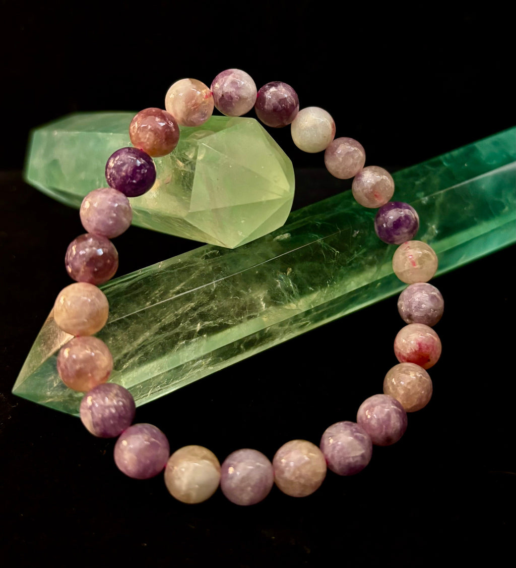 Reiki-Infused Natural Unicorn Stone Bracelet for Deep Peace, Emotional Healing & Joyful Serenity (8mm)