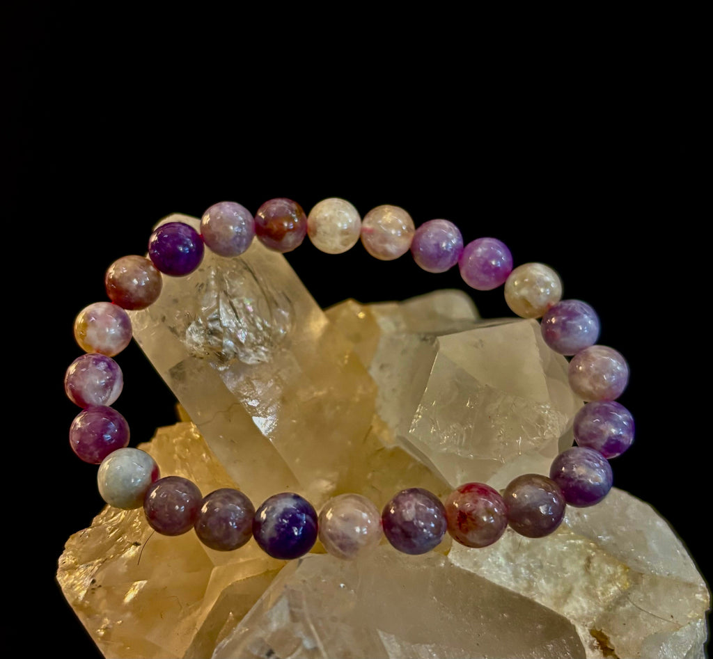 Reiki-Infused Natural Unicorn Stone Bracelet for Deep Peace, Emotional Healing & Joyful Serenity (8mm)
