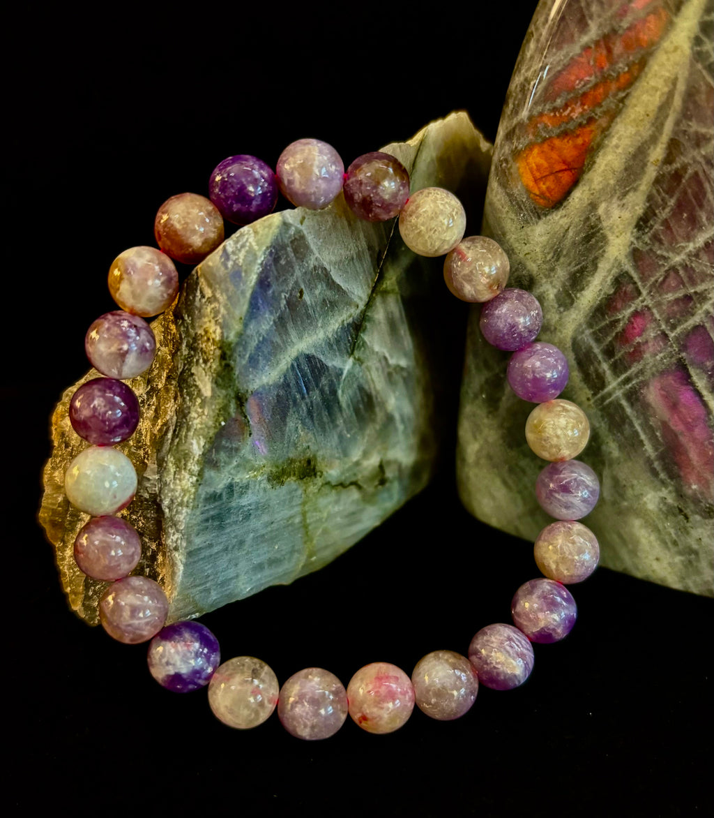 Reiki-Infused Natural Unicorn Stone Bracelet for Deep Peace, Emotional Healing & Joyful Serenity (8mm)