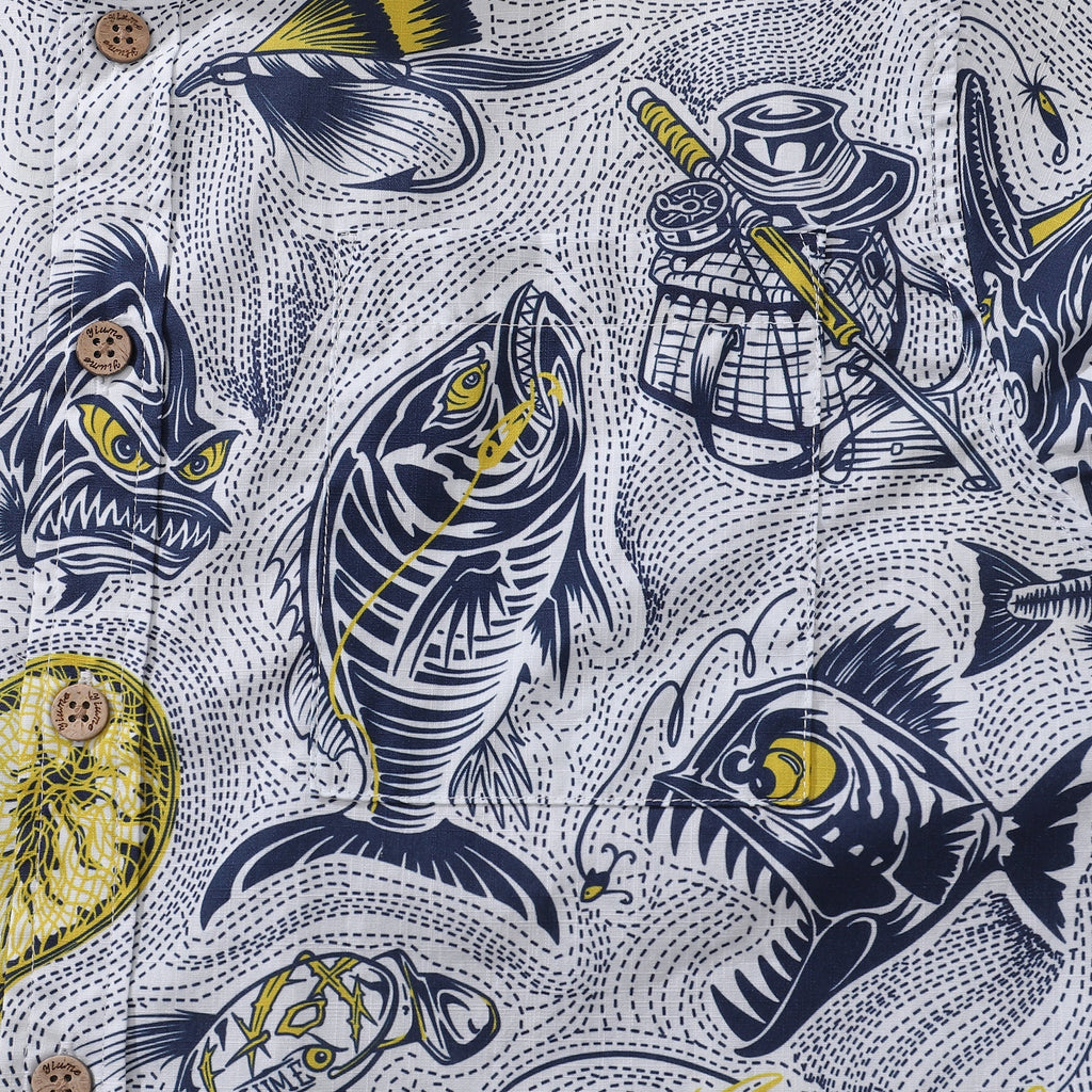 Showdown at the Shore Cotton Short Sleeve Aloha Shirt