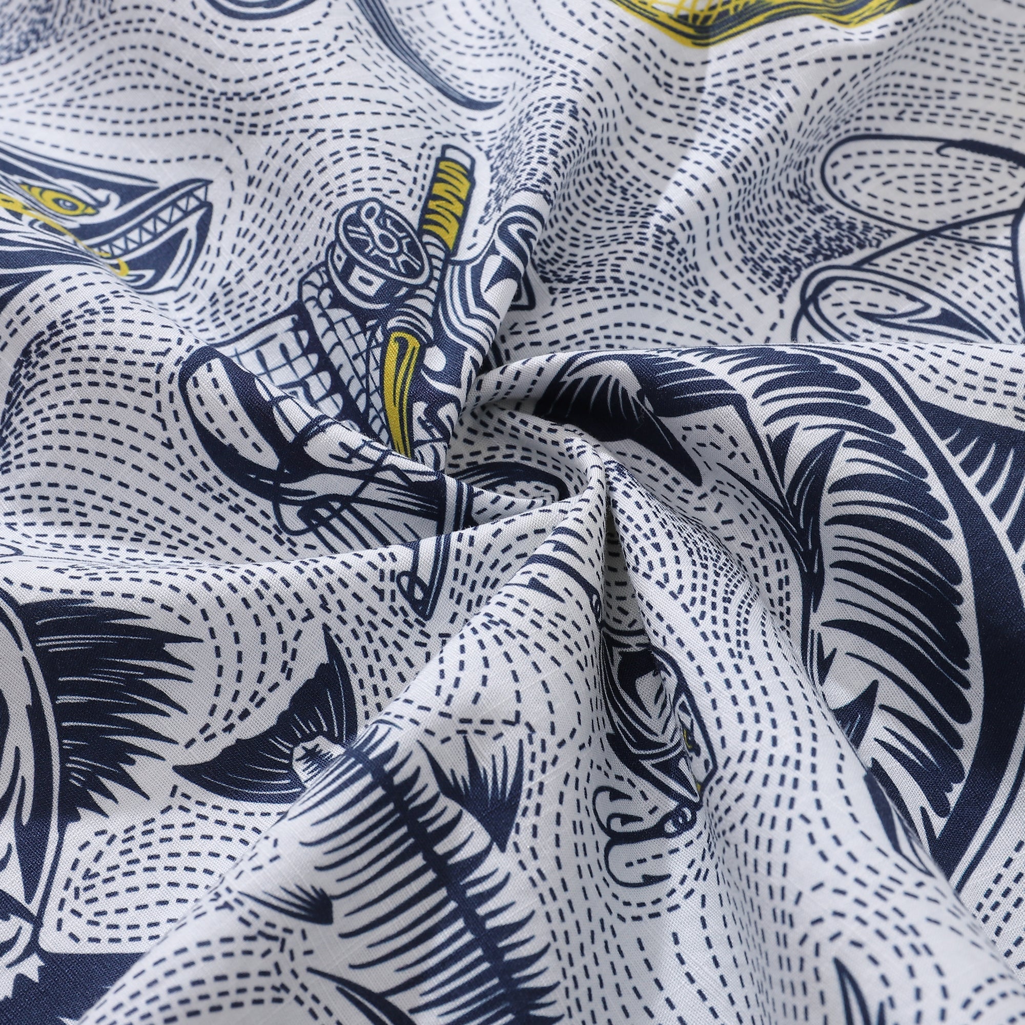 Showdown at the Shore Cotton Short Sleeve Aloha Shirt