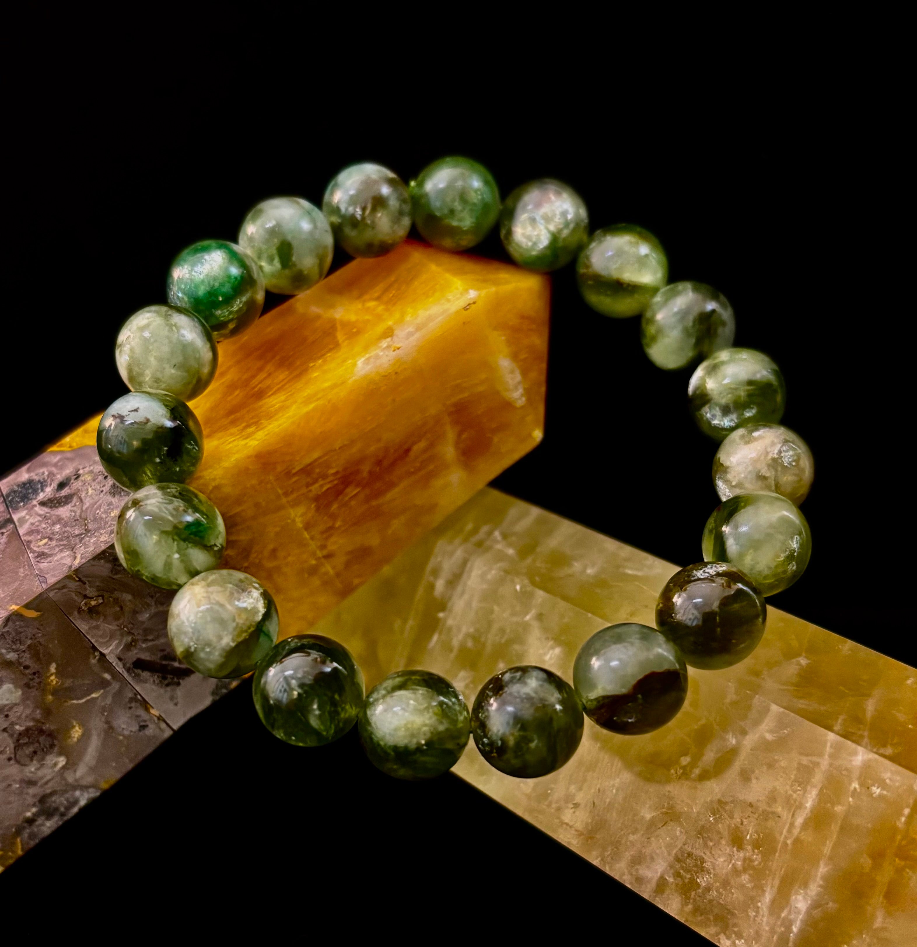 Green Lepidolite Mica Gemstone Bracelet — Peace, Heart Renewal & Emotional Balance