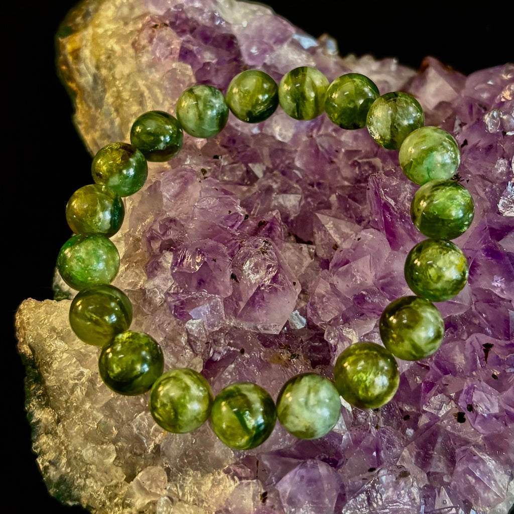 Green Lepidolite Mica Gemstone Bracelet — Peace, Heart Renewal & Emotional Balance