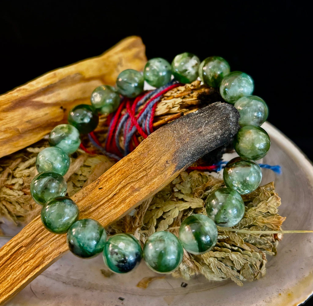 Green Lepidolite Mica Gemstone Bracelet — Peace, Heart Renewal & Emotional Balance