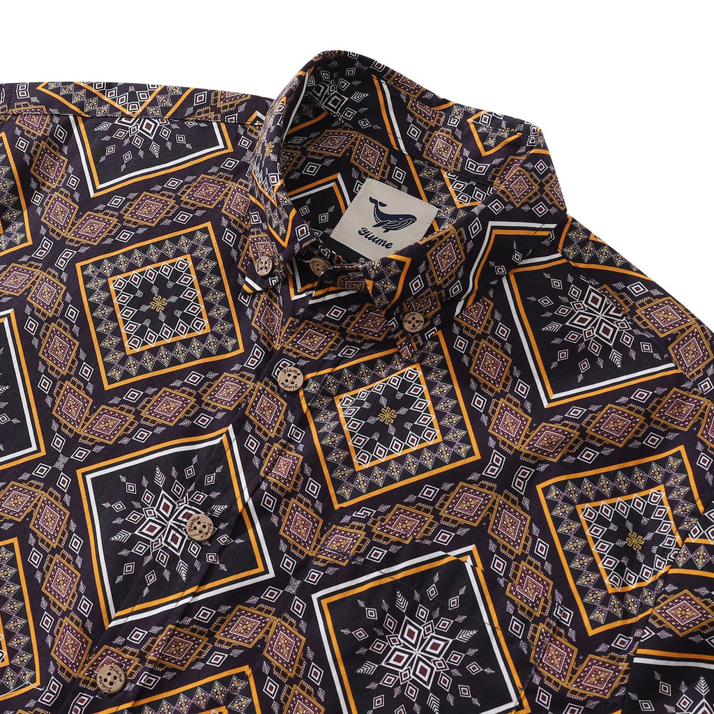 Men's Hawaiian Shirt Geometric Pattern Short Sleeve Aloha Shirt
