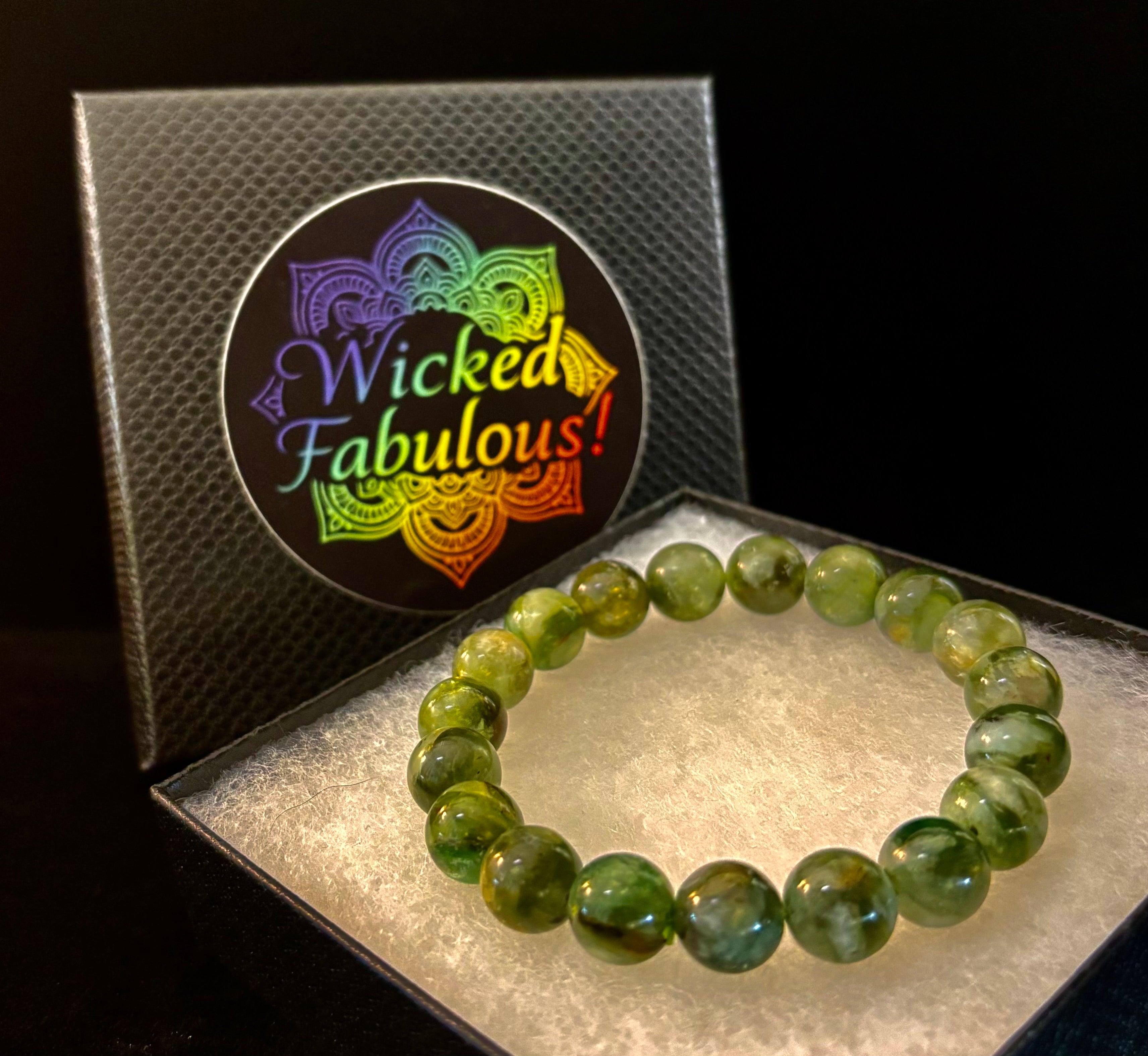 Green Lepidolite Mica Gemstone Bracelet — Peace, Heart Renewal & Emotional Balance