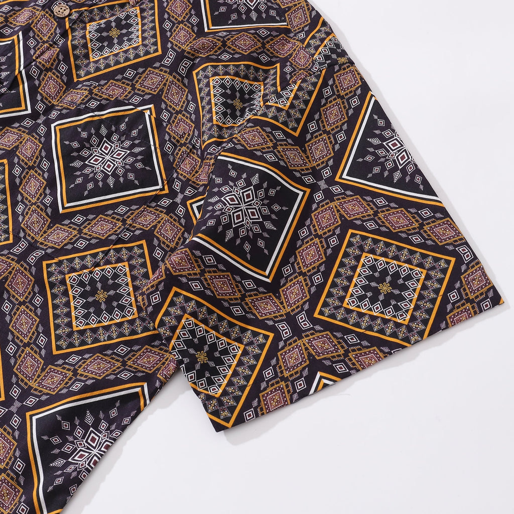 Men's Hawaiian Shirt Geometric Pattern Short Sleeve Aloha Shirt