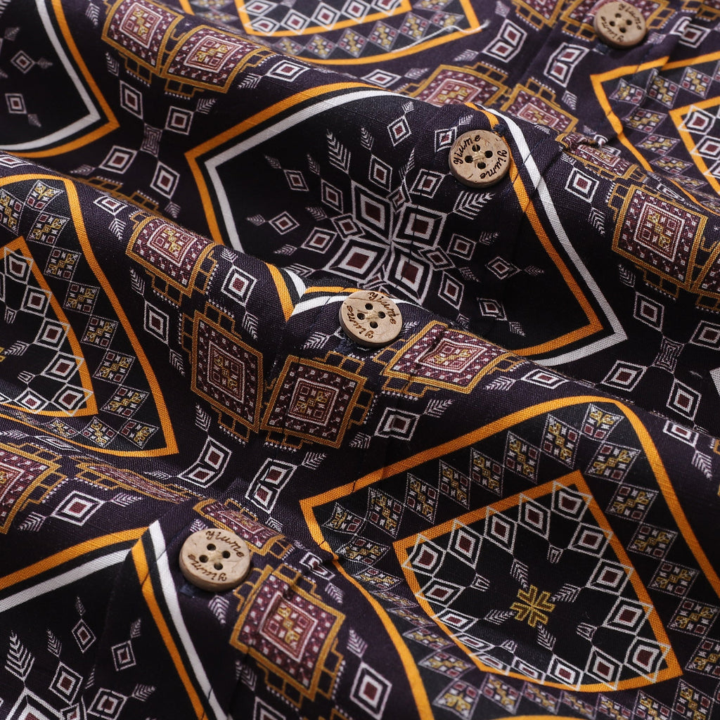 Men's Hawaiian Shirt Geometric Pattern Short Sleeve Aloha Shirt