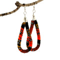 Kitenge Loop Earrings - Geometric African Fabric Teardrop Dangles