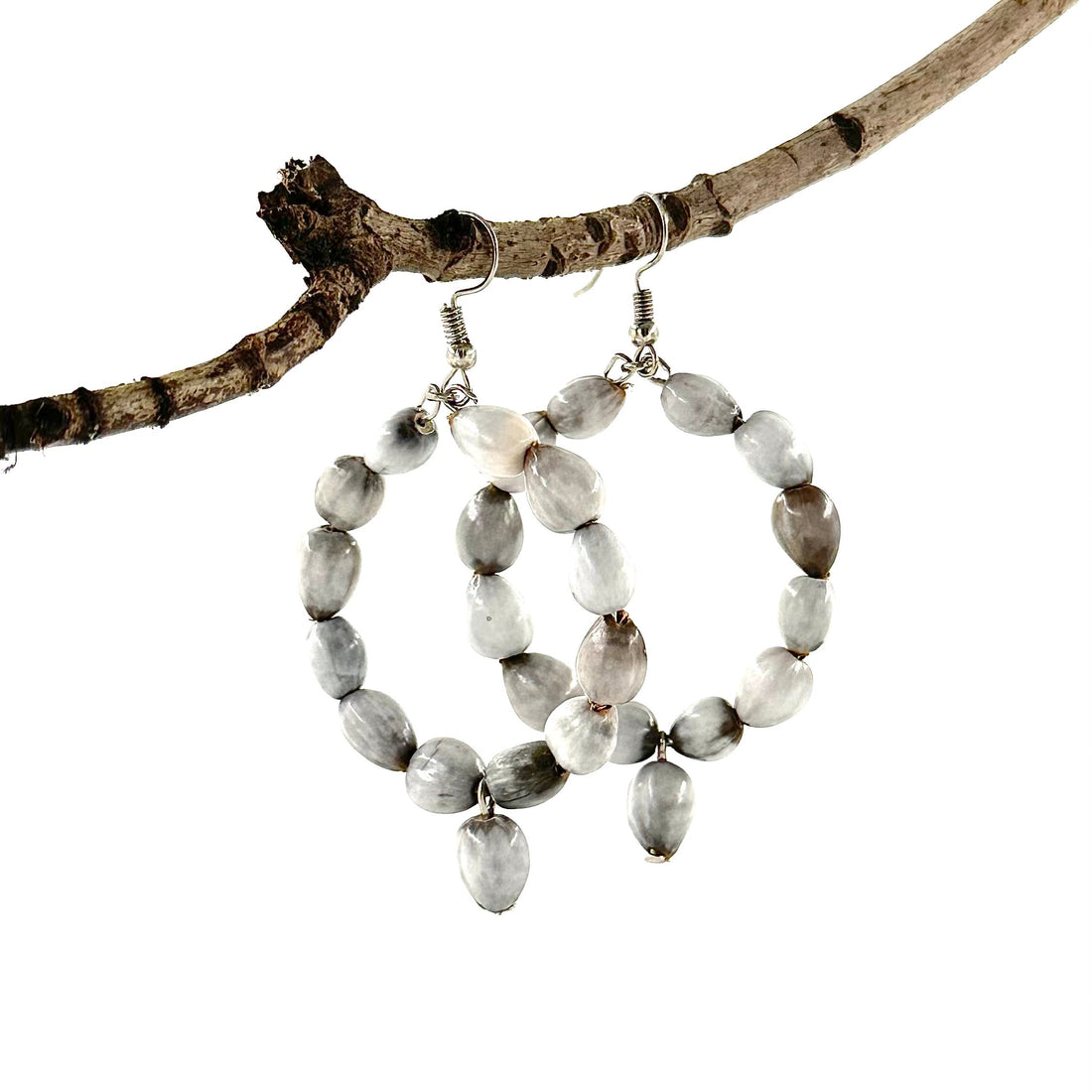 Handcrafted Job's Tears Seed Hoop Earrings