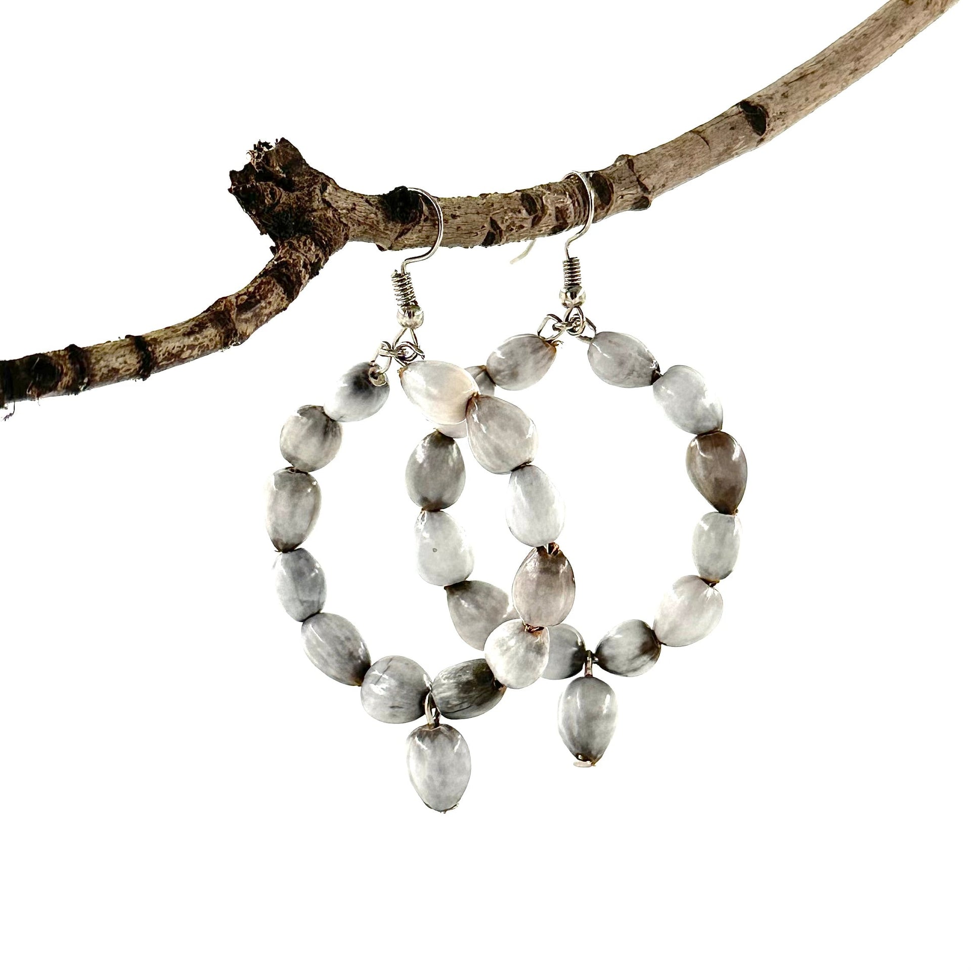 Handcrafted Job's Tears Seed Hoop Earrings