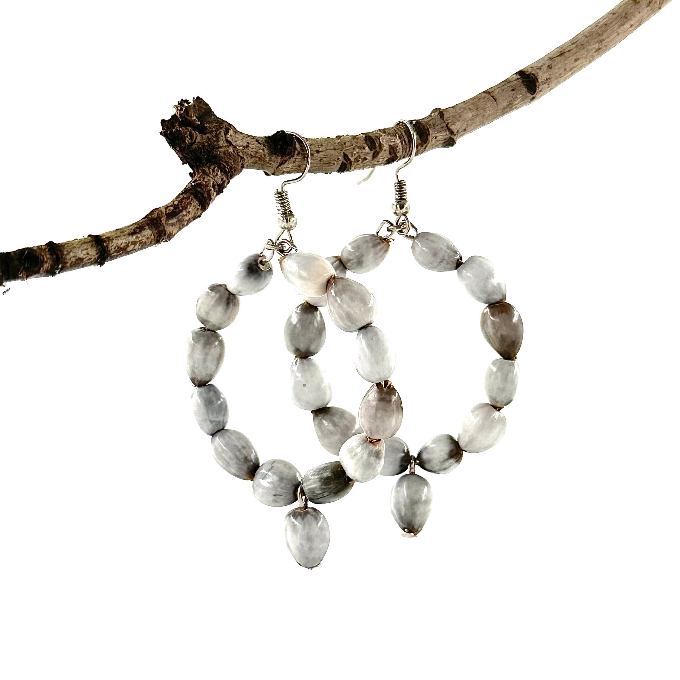 Handcrafted Job's Tears Seed Hoop Earrings