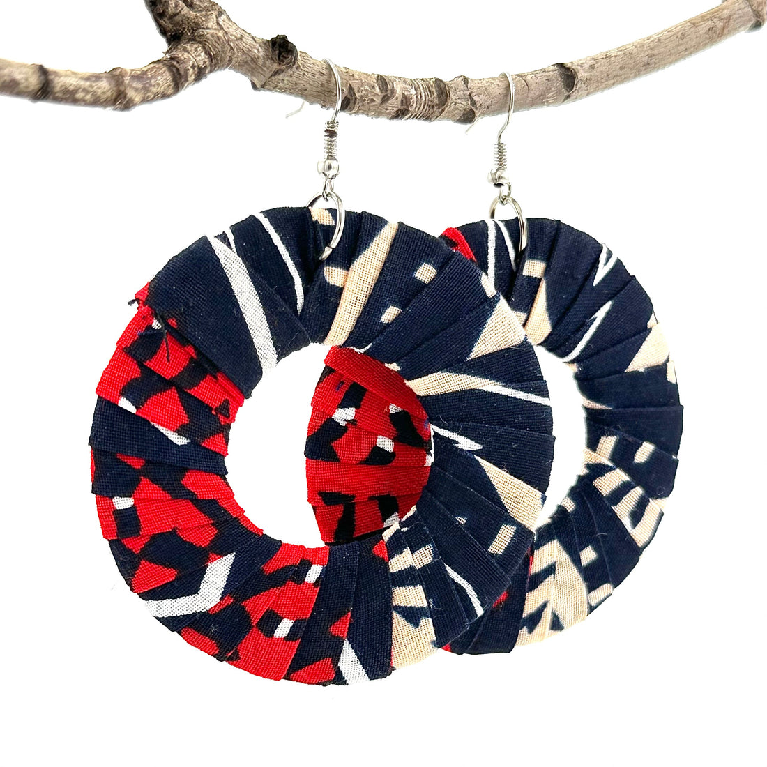 Unity Hoop Earrings: Oversized Statement Bohemian Textile Hoops