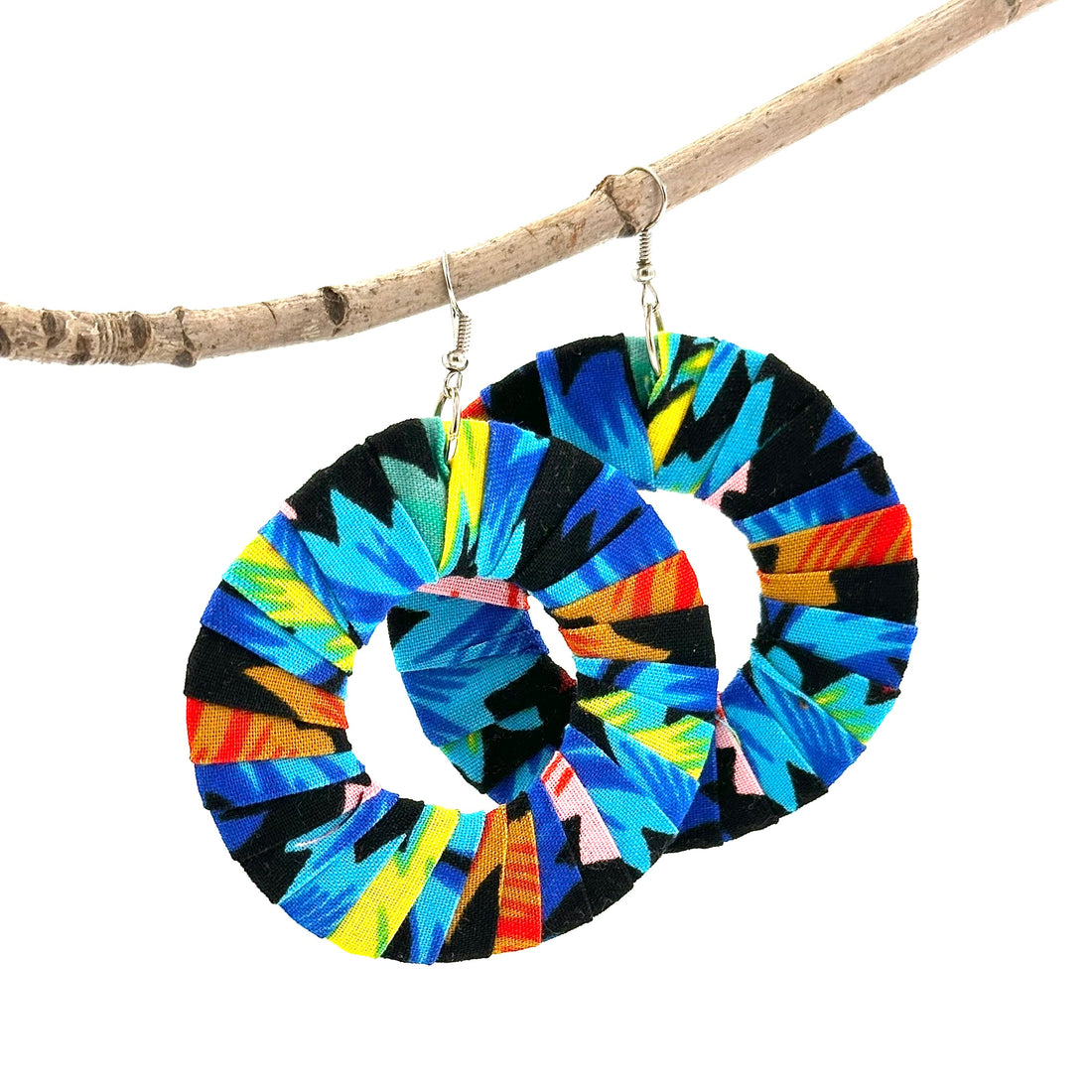 Unity Hoop Earrings: Oversized Statement Bohemian Textile Hoops