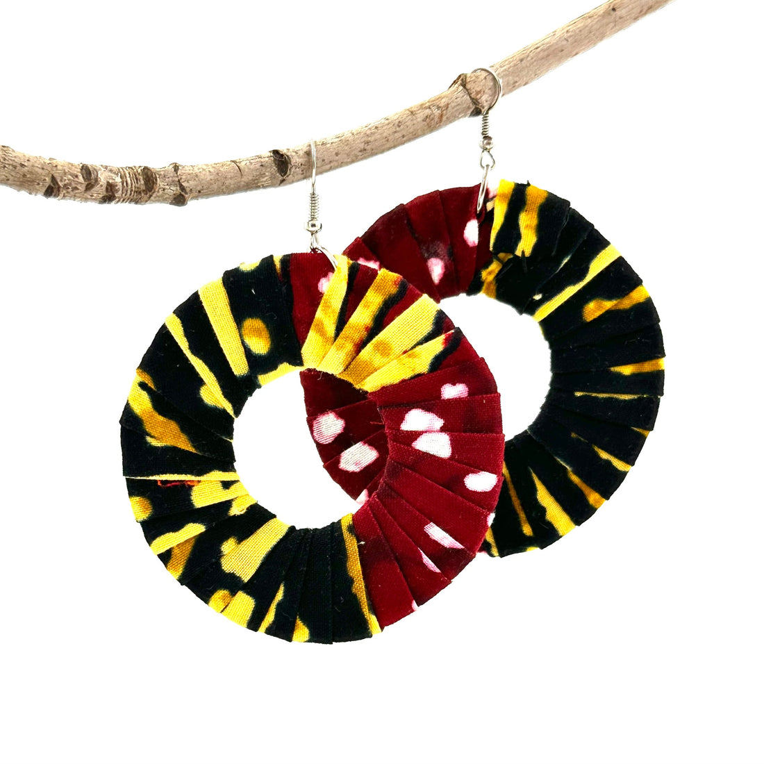 Unity Hoop Earrings: Oversized Statement Bohemian Textile Hoops