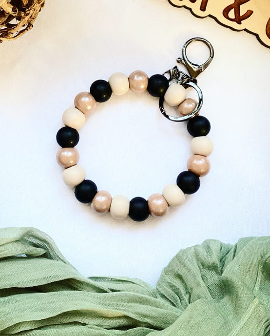 Neutral Shimmer Bead Wristlet