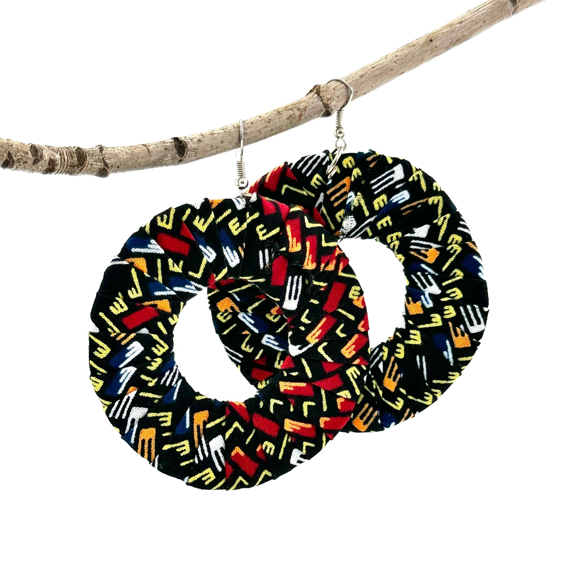 Unity Hoop Earrings: Oversized Statement Bohemian Textile Hoops