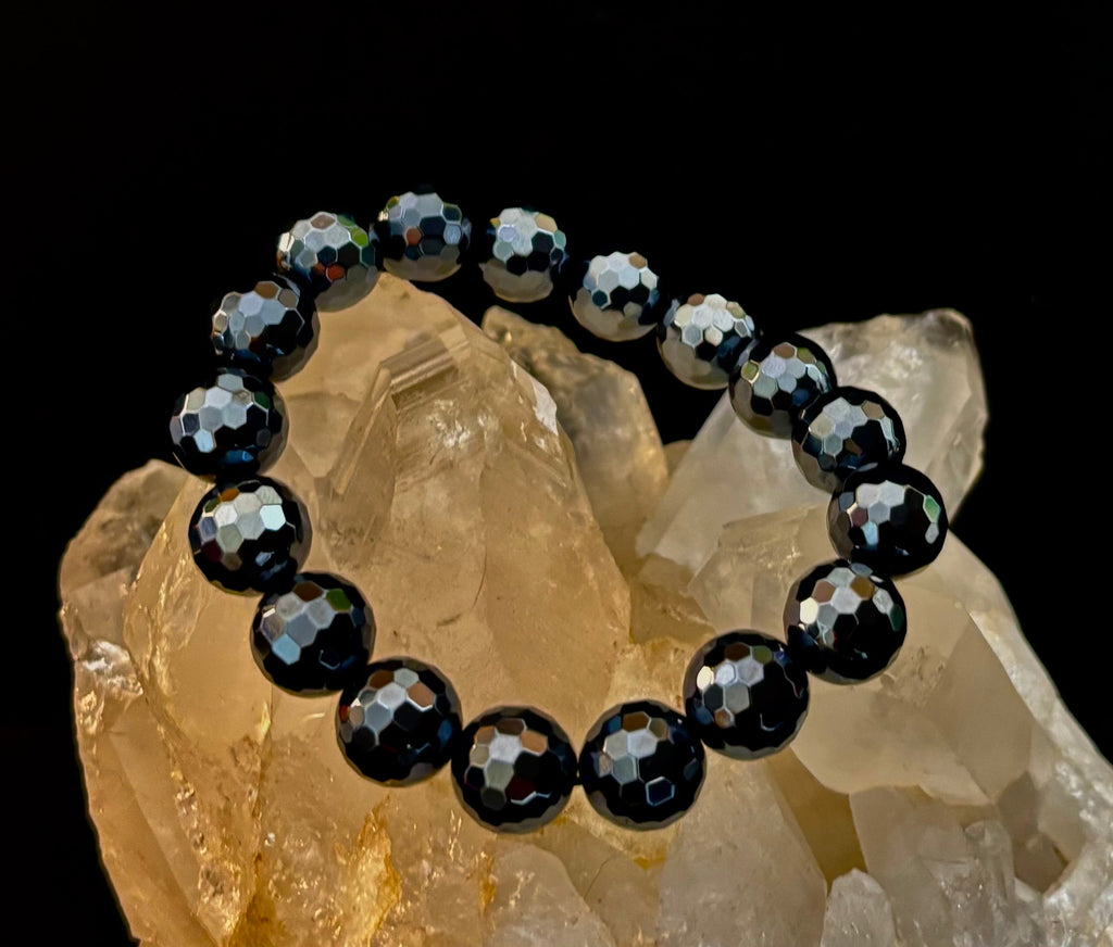 The "Studio 54" Faceted Mystic Black Onyx Glamour Bracelet