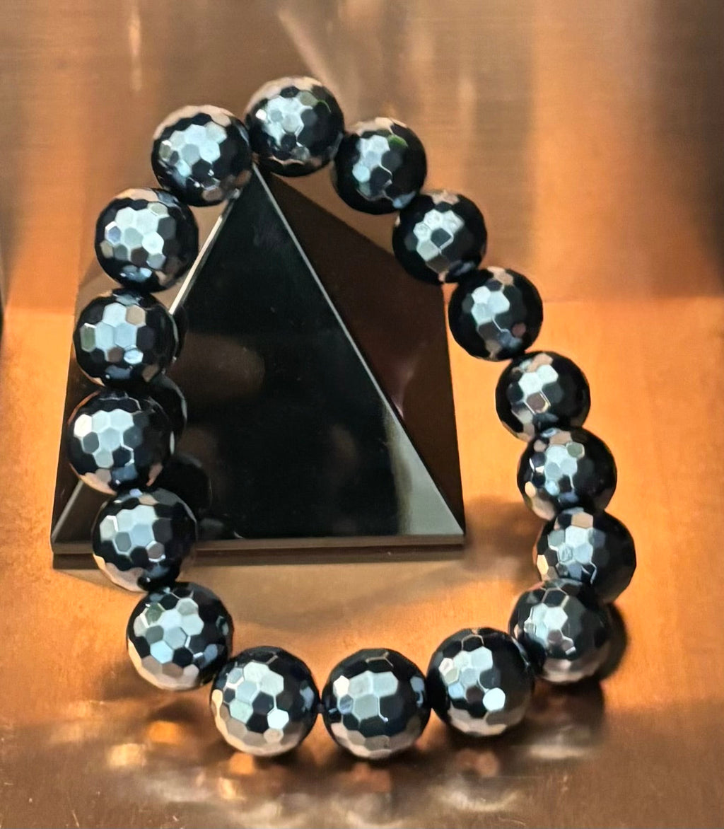 The "Studio 54" Faceted Mystic Black Onyx Glamour Bracelet