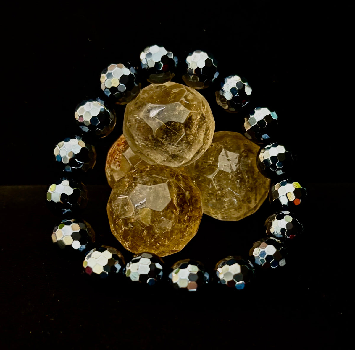 The "Studio 54" Faceted Mystic Black Onyx Glamour Bracelet