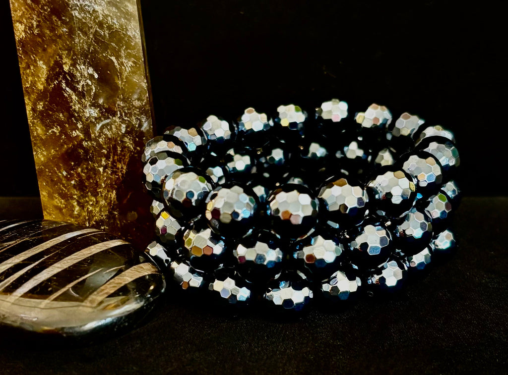 The "Studio 54" Faceted Mystic Black Onyx Glamour Bracelet