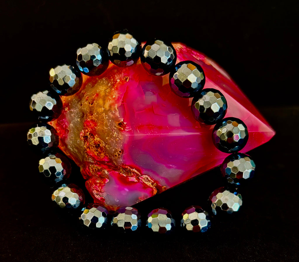 The "Studio 54" Faceted Mystic Black Onyx Glamour Bracelet