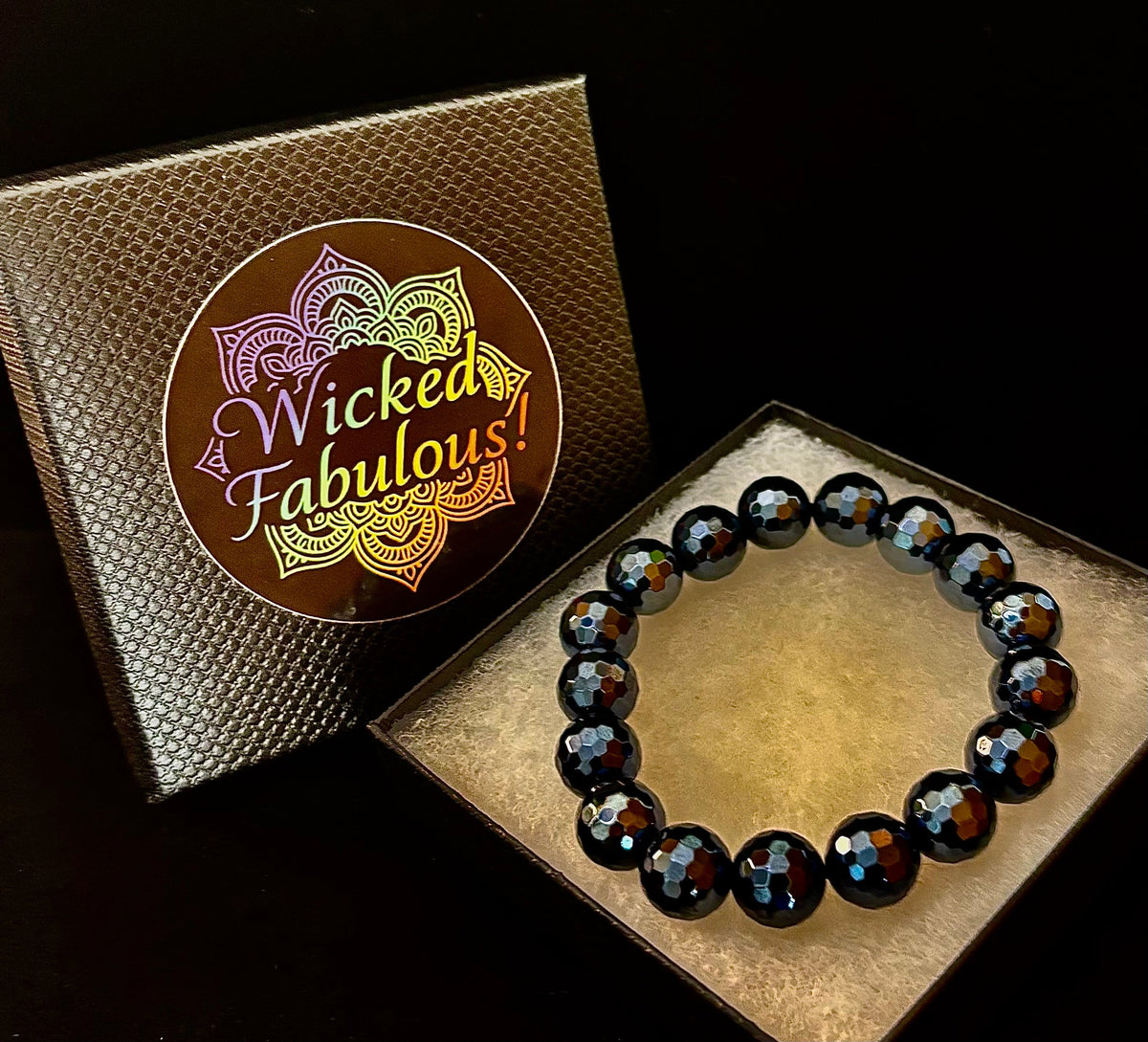The "Studio 54" Faceted Mystic Black Onyx Glamour Bracelet