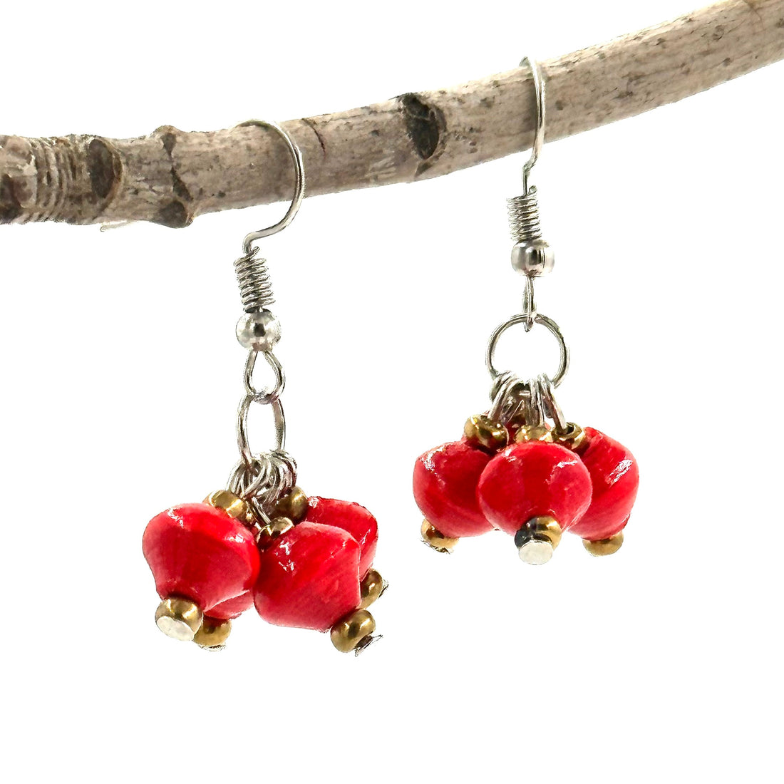 Tooro Tassel Earrings: Artisan Fair Trade Multi-Color Paper Beads