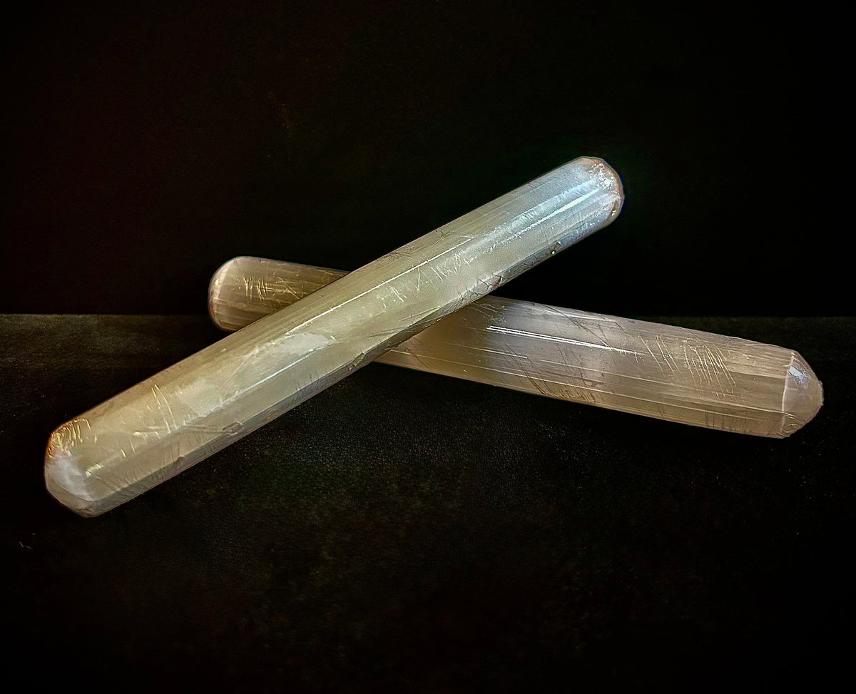 The Sacred Light Selenite Massage Wand | 6" Moroccan Energy Cleansing & Reflexology Wand