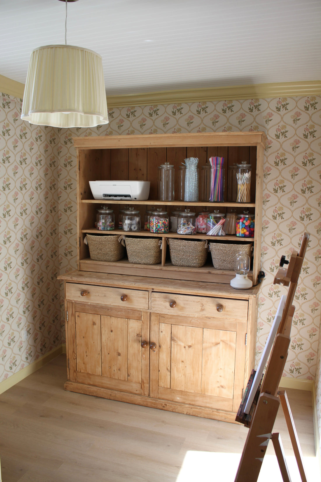 Avenly Vintage Floral Wallpaper, Sage-Green and Terracotta
