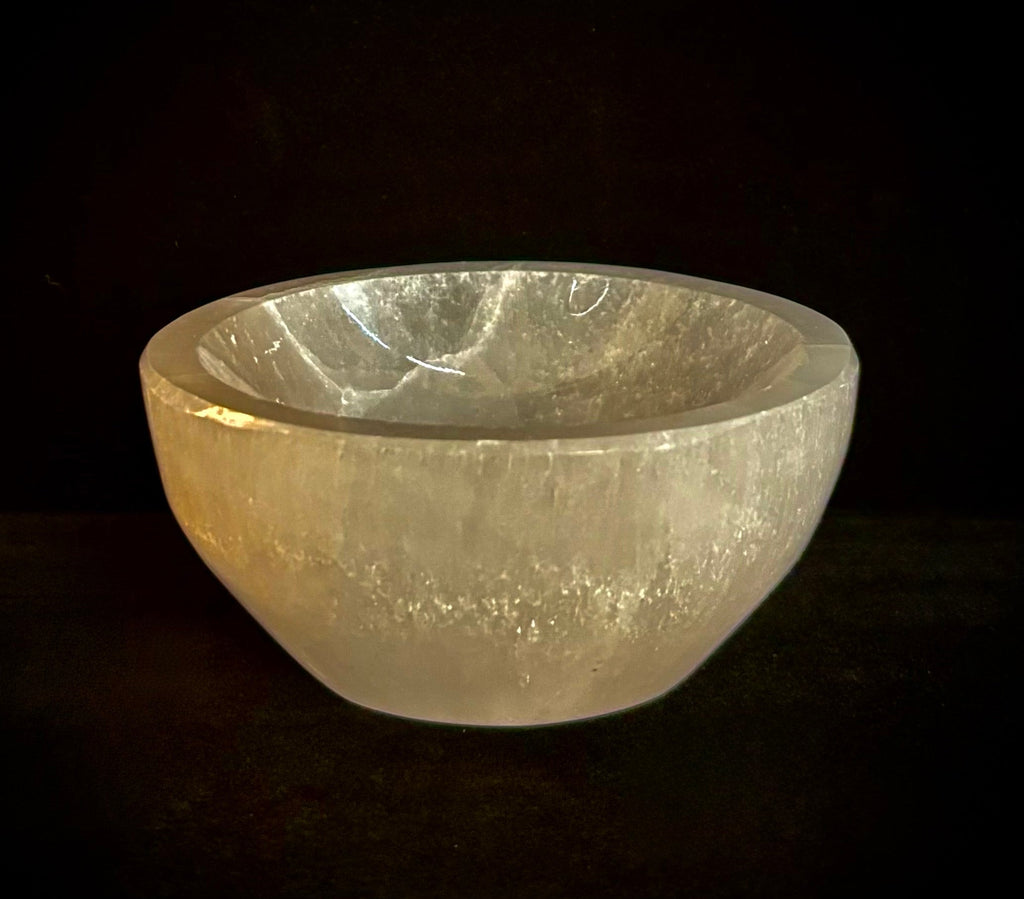The Sacred Nightstand Selenite Cleansing Bowl | 3" Moroccan Crystal Charging & Ring Dish