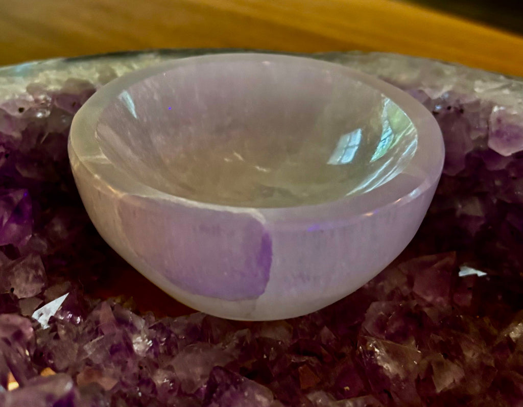 The Sacred Nightstand Selenite Cleansing Bowl | 3" Moroccan Crystal Charging & Ring Dish