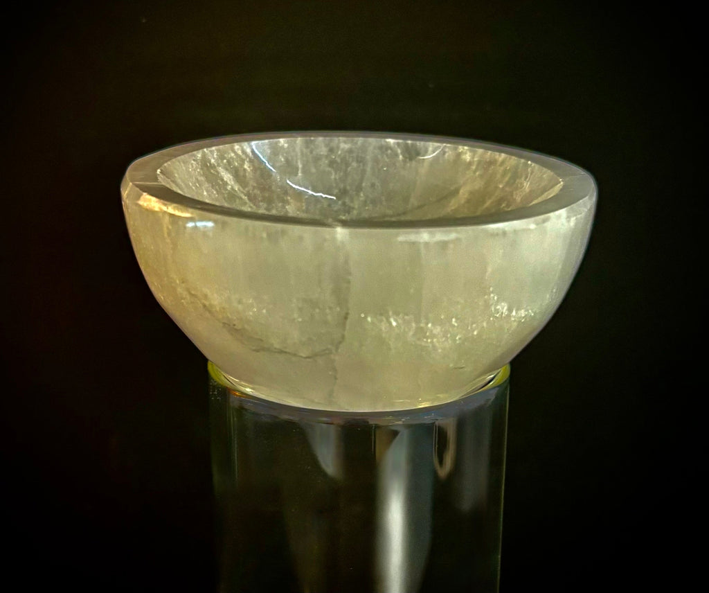 The Sacred Nightstand Selenite Cleansing Bowl | 3" Moroccan Crystal Charging & Ring Dish
