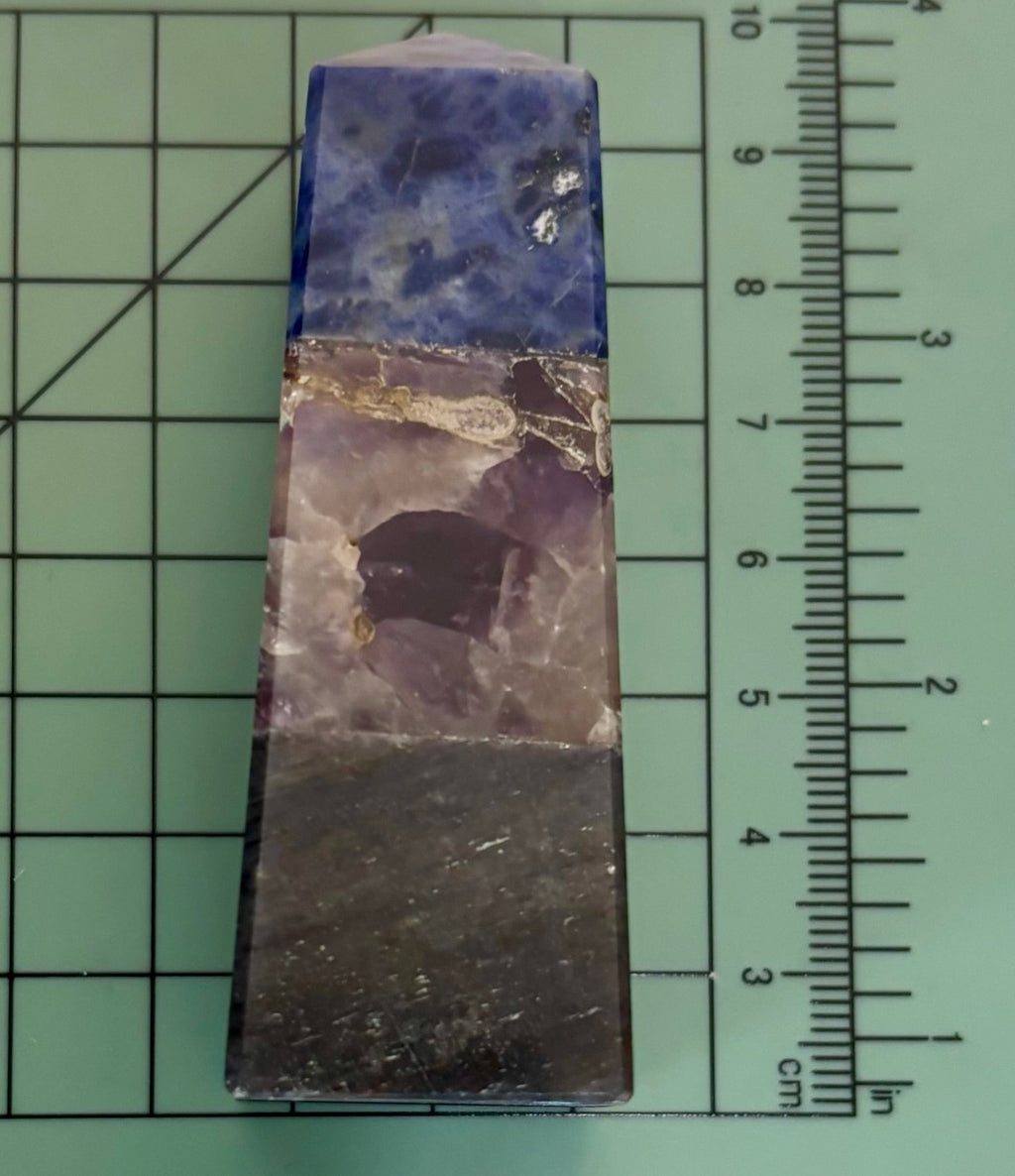 The Mindful Sanctuary Mini-Tower | Sodalite, Amethyst & Aventurine Anxiety Support Pillar