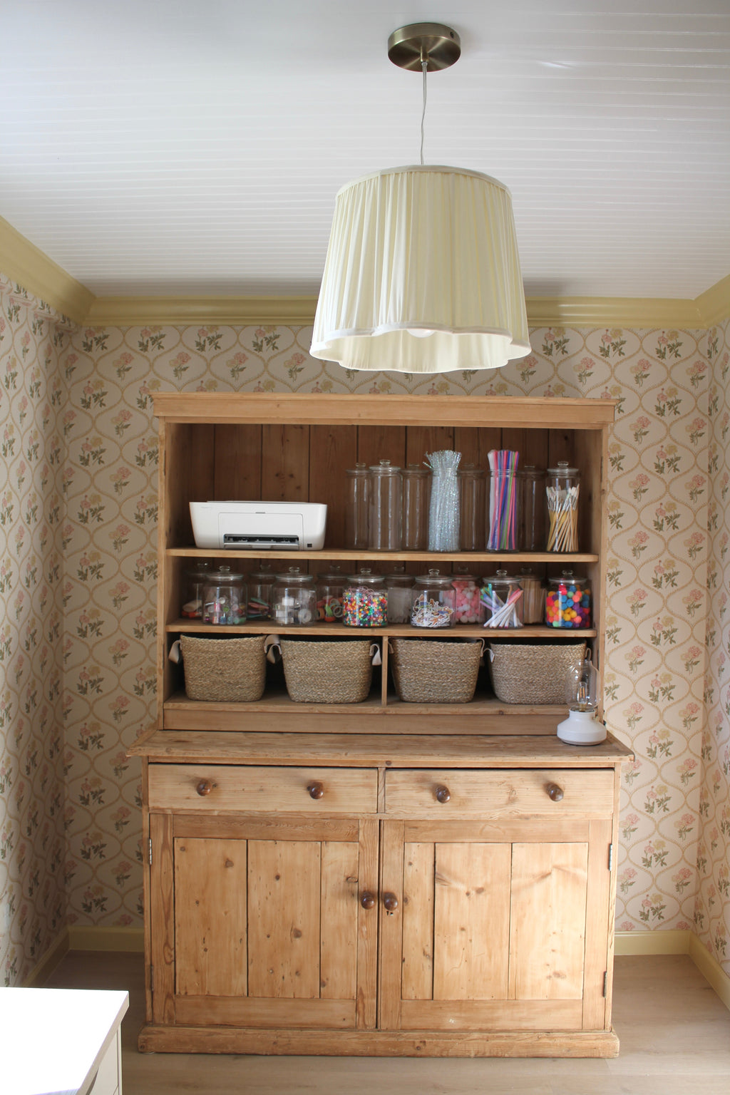 Avenly Vintage Floral Wallpaper, Sage-Green and Terracotta