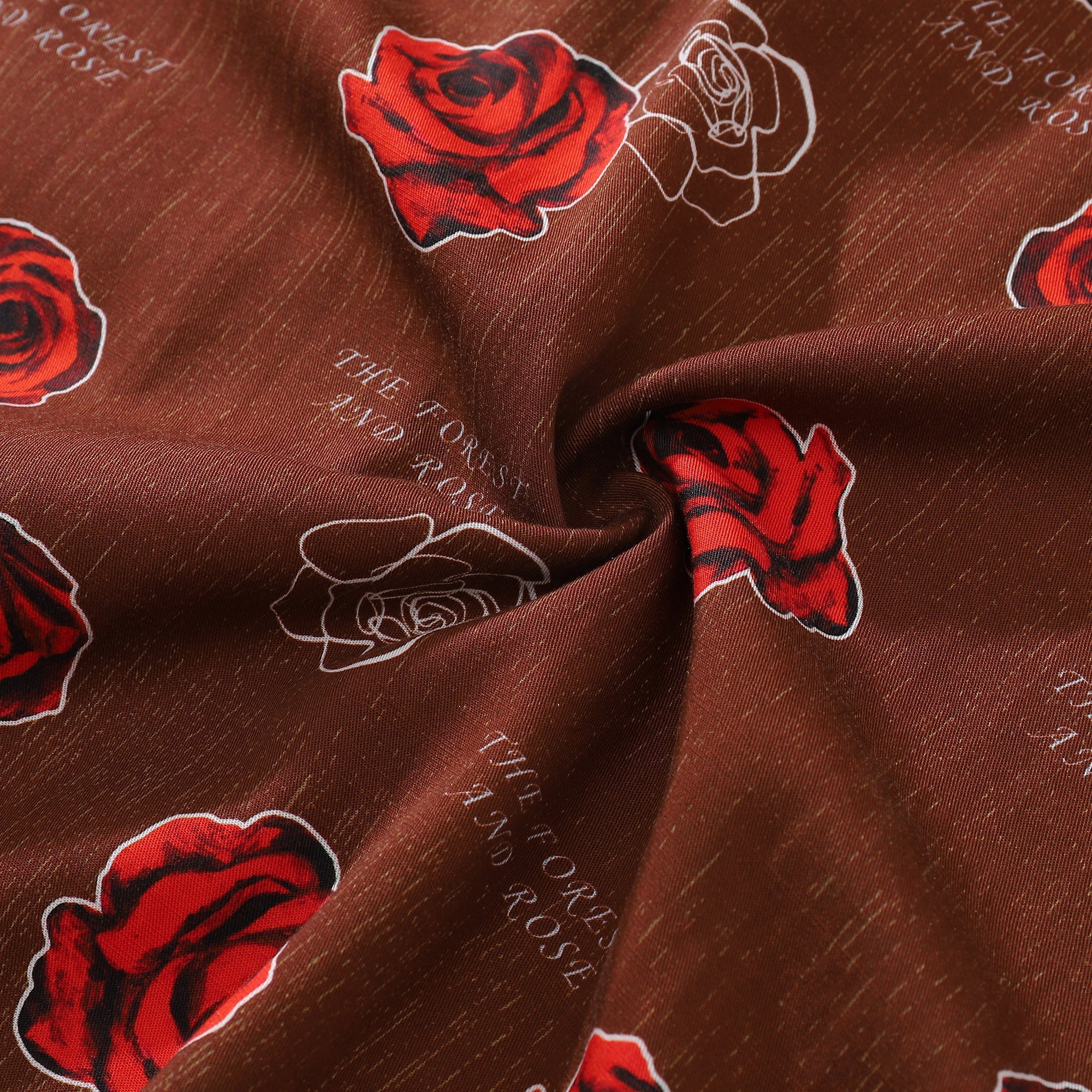 Men's Gorgeous Rose Print Hawaiian Shirt Short Sleeve Button Down