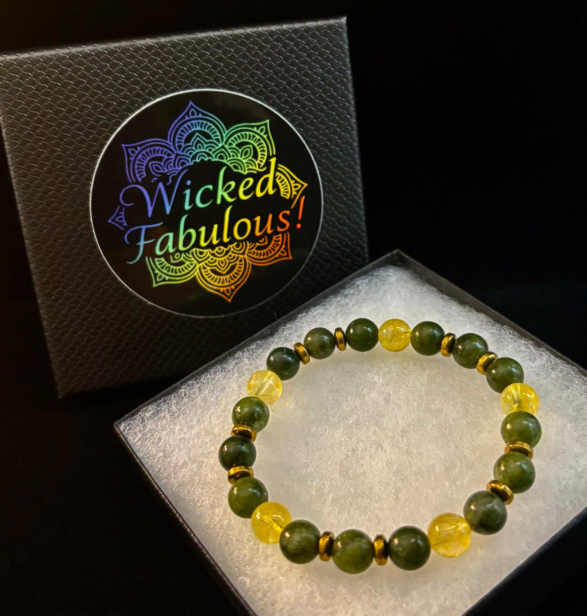 The Prosperity & Growth Touchstone | Green Jade & Citrine Intention Bracelet