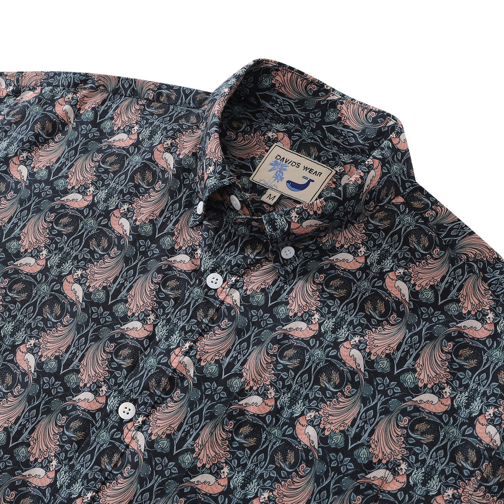 Men's Vintage Animal Print Aloha Button-Down Shirt