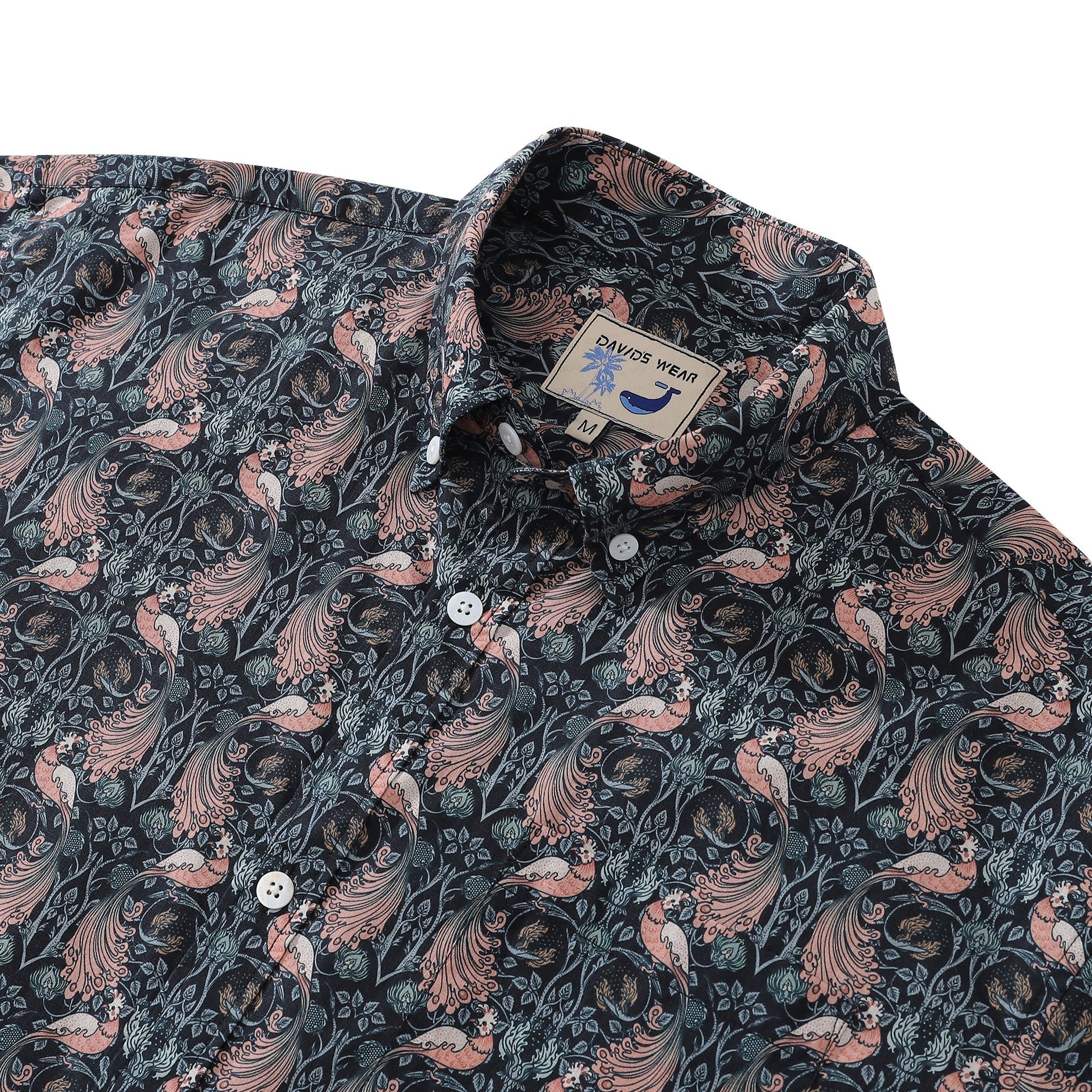 Men's Vintage Animal Print Aloha Button-Down Shirt