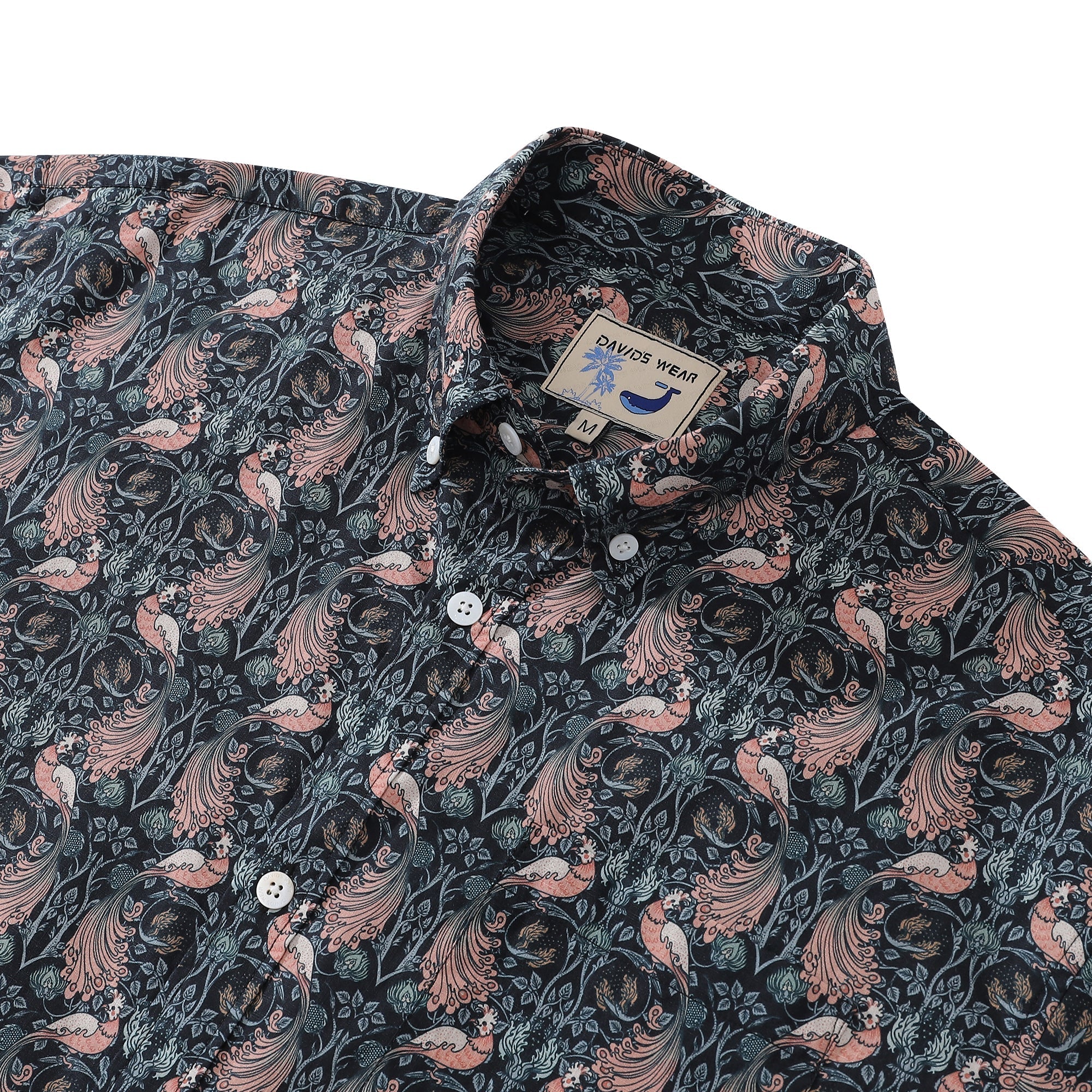 Men's Vintage Animal Print Aloha Button-Down Shirt