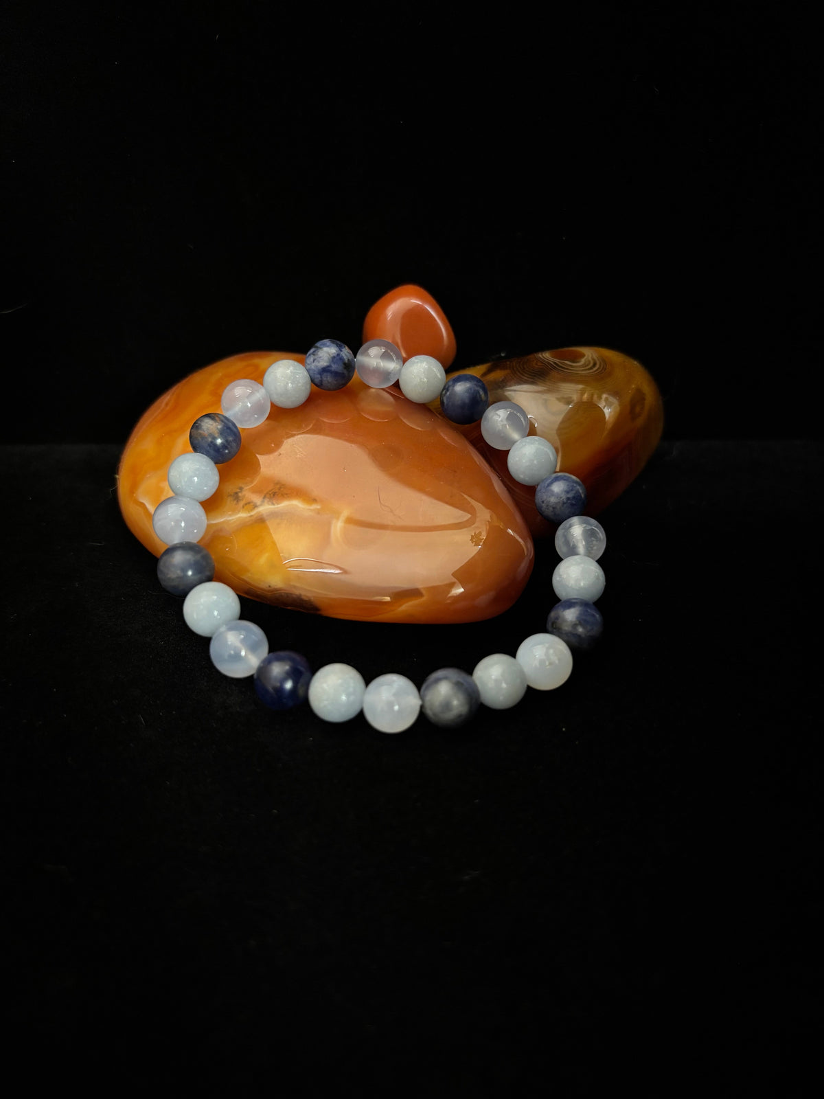 The Sacred Calm Trio | Sodalite, Chalcedony & Angelite Intention Bracelet