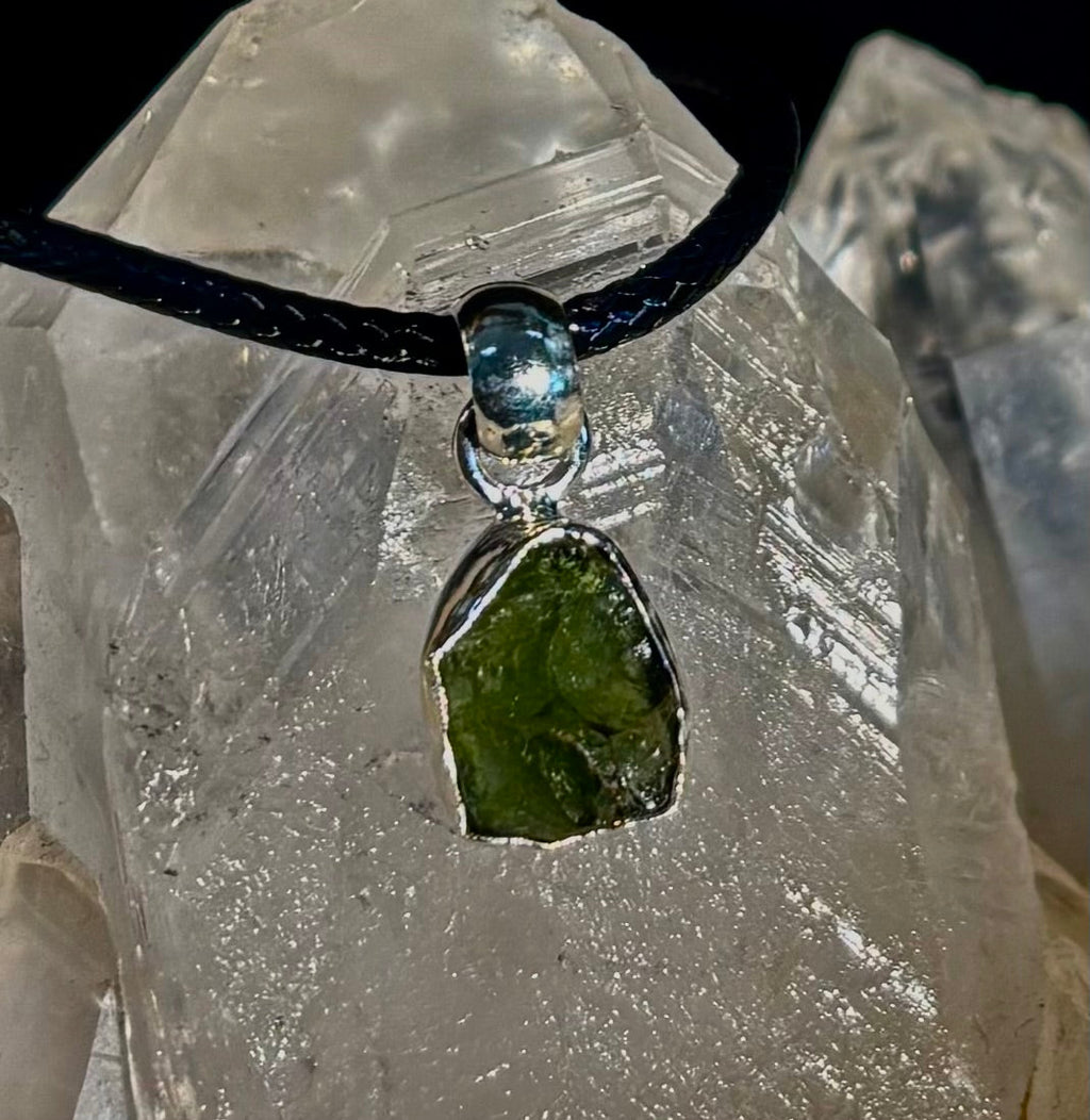 Raw Moldavite Pendant Necklace - Cosmic Transformation (Choose Your Exact Piece)